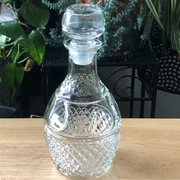 Vintage 80s Princess House 10” Inch Glass Wine Decanter w/ Stopper - Picture 3 of 14